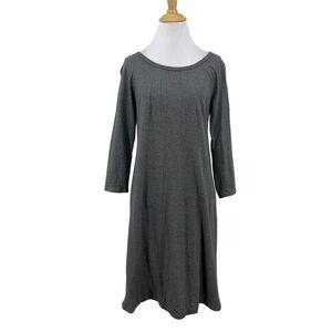 J Jill Sweater Dress XS Extra Small Gray Mid Sleeves Knee Length Cotton Modal